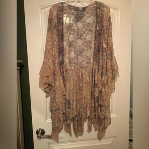 NWOT Origami Bohemian Lace Kimono Cardigan Size Large